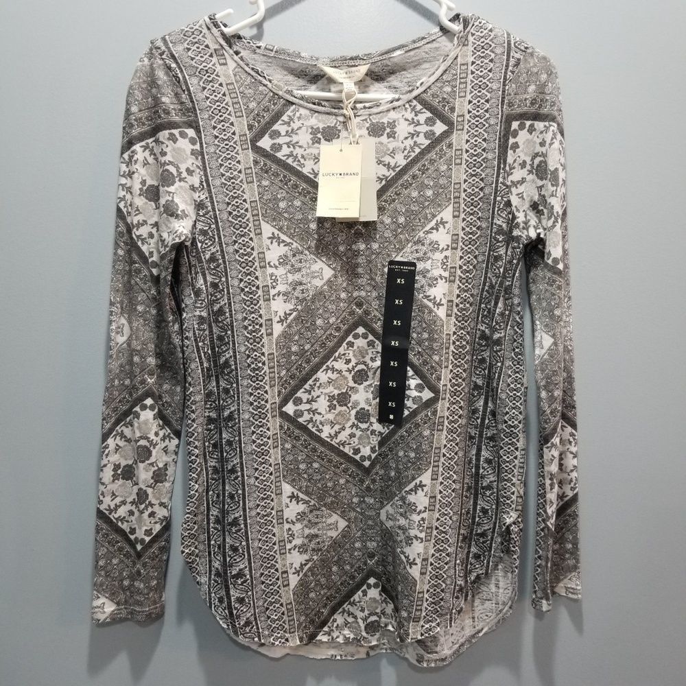 Lucky Brand Long Sleeve Tapestry Tee 7W84005 P302